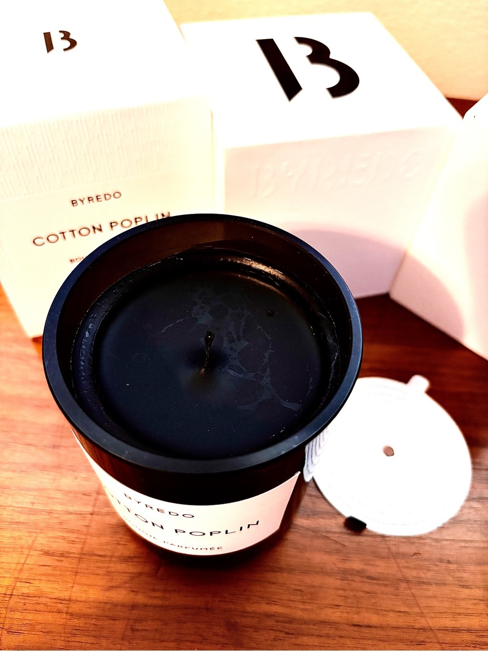 Barely Used Byredo Cotton Poplin Luxury Candle, Fresh Scent, 240g